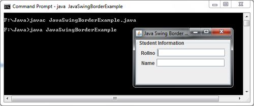 Java Swing Border in Panel Example