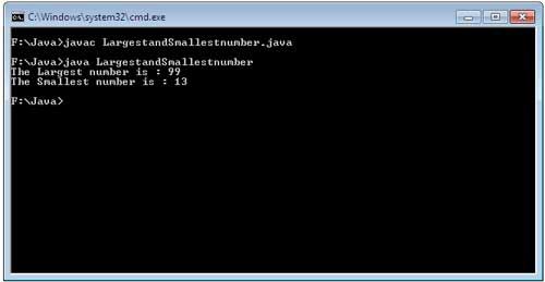 Find Largest and Smallest Number in an Array Using Java Example