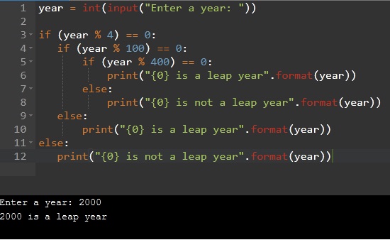 Python Program To Check Leap Year Programming Code Examples Gambaran