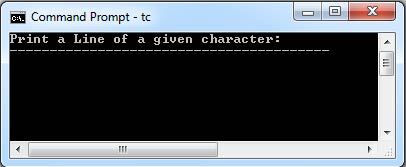 C Program Function to Print a Line of a given character