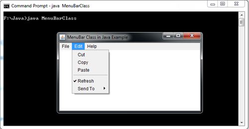 MenuBar class in Java Example