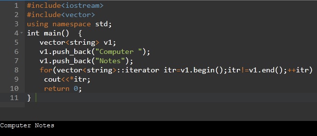 Modifiers in vector c++