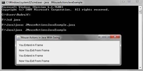 Mouse Actions in Java Swing Example