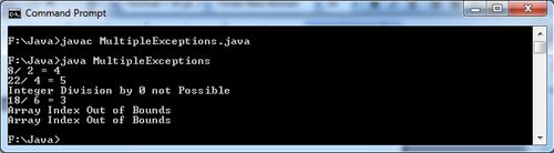 Multiple Catch Blocks in Java Example