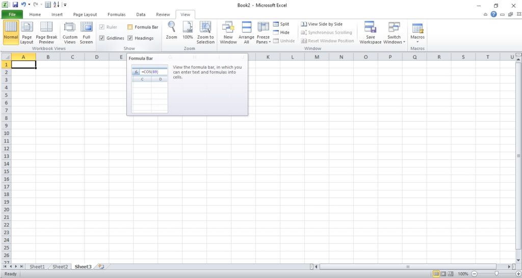 Formula Bar in Excel 2010 - Computer Notes