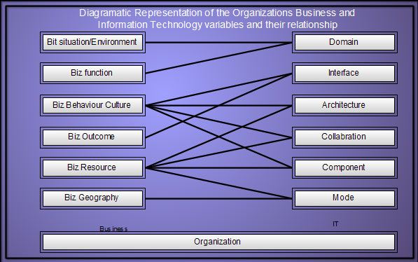 Diagrammatic Representation of the Organization's Business and Information Technology Variables and Their Relationships
