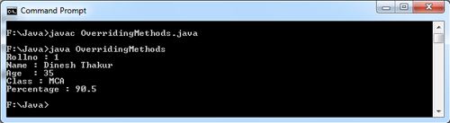 Overriding Methods in Java 