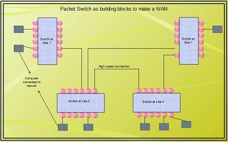 Packet Switch as Building Blocks to Make a WAN