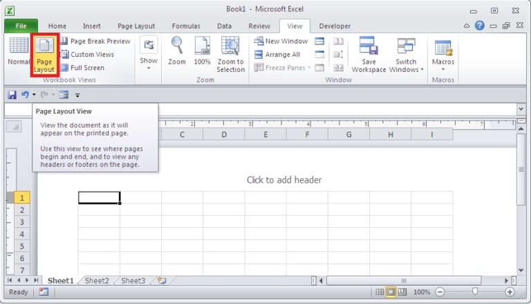 Paginated View in Excel 2010 - Computer Notes