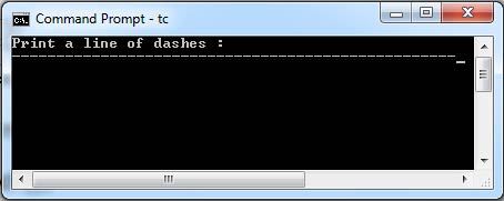 C program for Print a line of dashes
