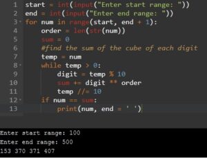 Armstrong Number In Python Language - Computer Notes