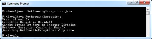 Rethrowing Exceptions Java Example