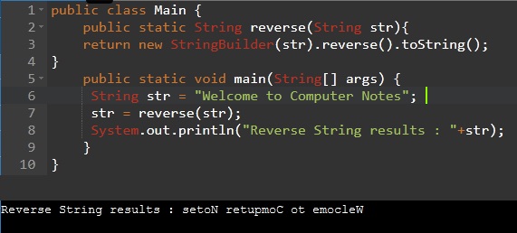 Reverse a String using String Builder