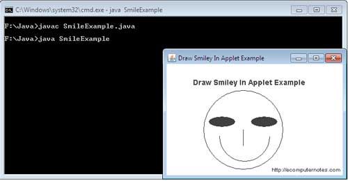 Draw Smiley in Applet Example