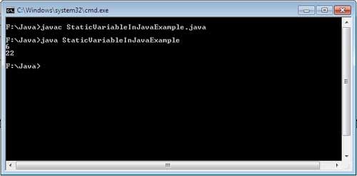 Static Variable In Java Example