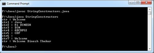 String Constructors in Java