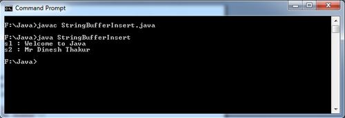 StringBuffer Insert() in Java Example