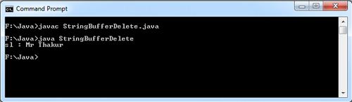 StringBuffer delete() Method in Java Example