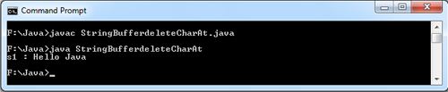 StringBuffer deleteCharAt() Method in Java Example
