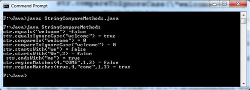String Compare Methods in Java