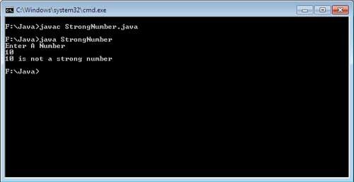 Strong Number Program in Java Example