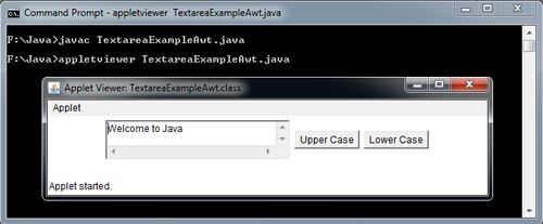 Textarea Example in Java Awt 