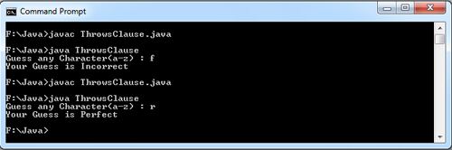 Throws Clause in Java Example
