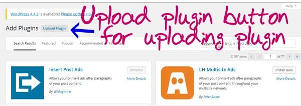 Upload Plugin Button