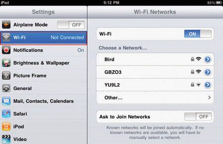 The list of available Wi-Fi networks will indicate the quality of the signal strength