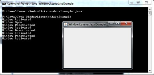 WindowListener in Java Example