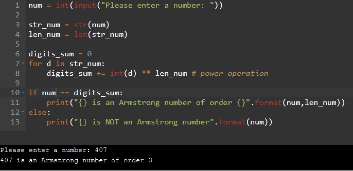 armstrong number in python