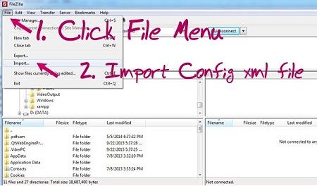 import FTP Configuration File