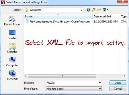 import XML file