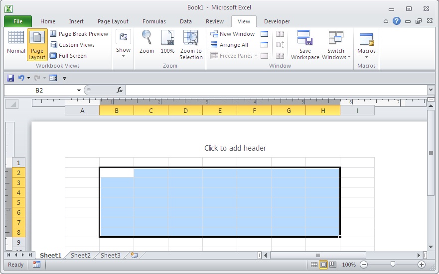 ruler in page layout