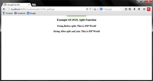 JSTL fn:split() Function