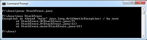 Stack Trace In Java Example